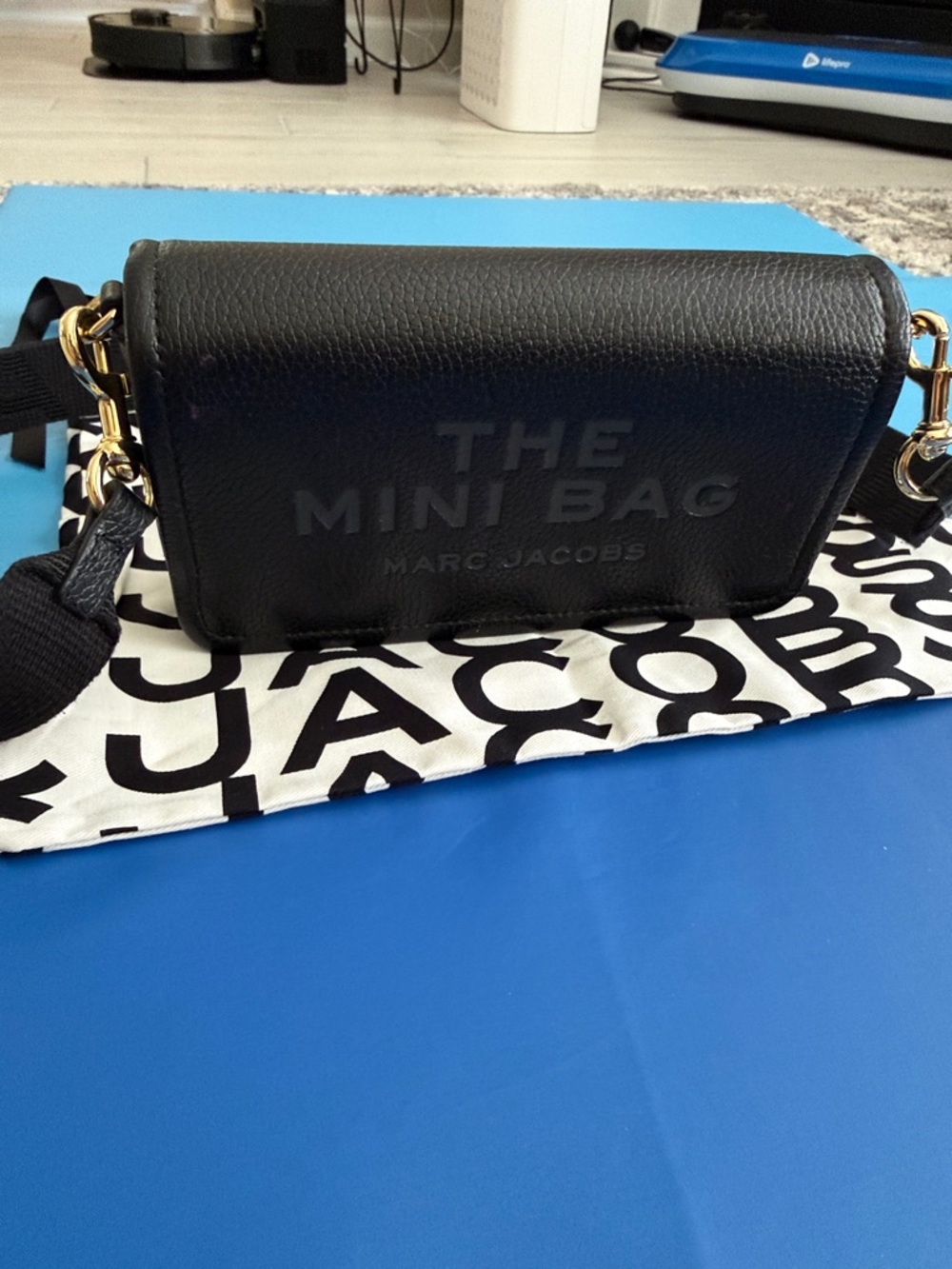 Marc Jacobs Black Pebbled Leather 'The Mini Bag' Crossbody